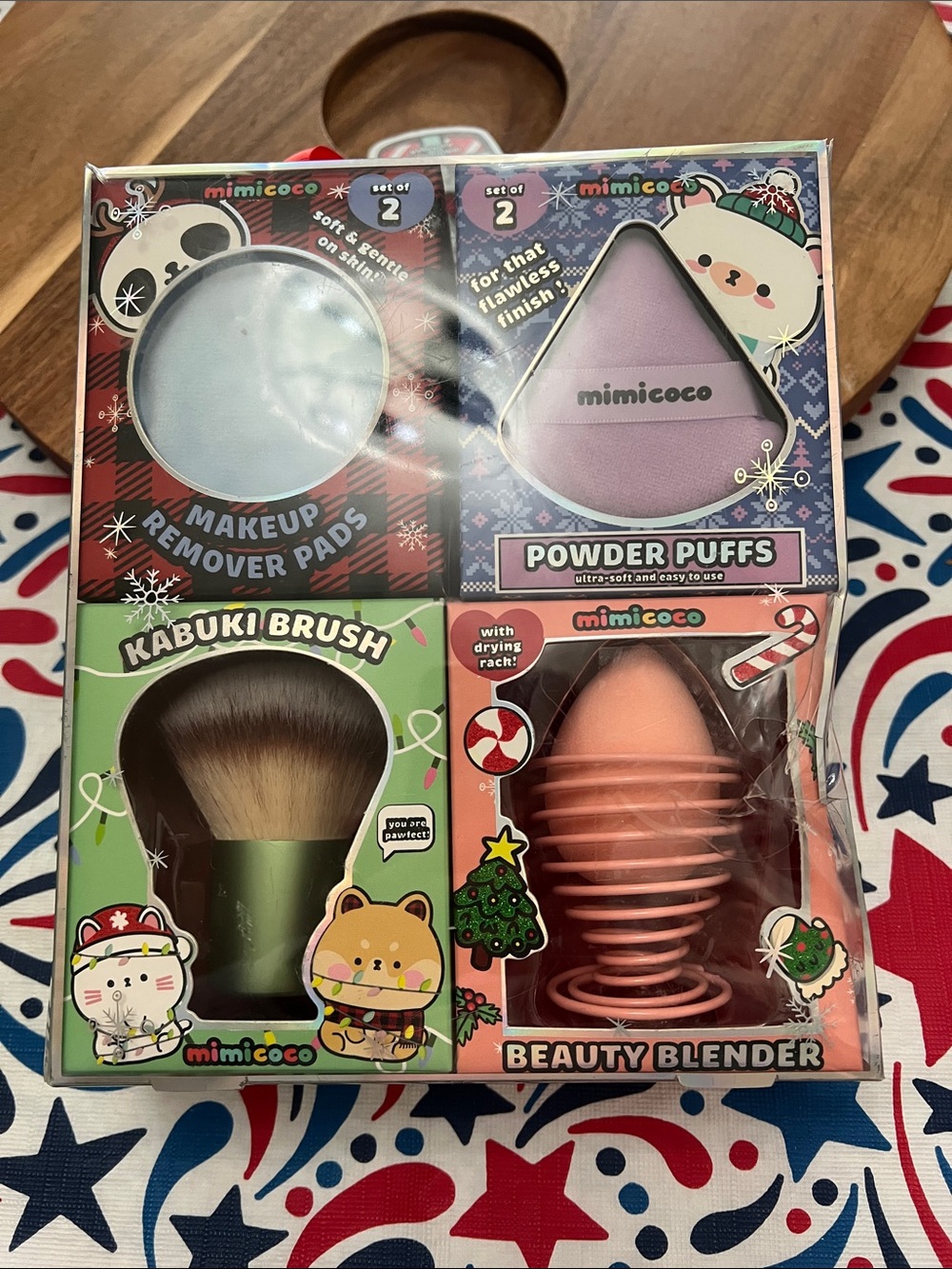 Mimicoco Beauty Makeup Set Kabuki Brush Puff Blender Pads